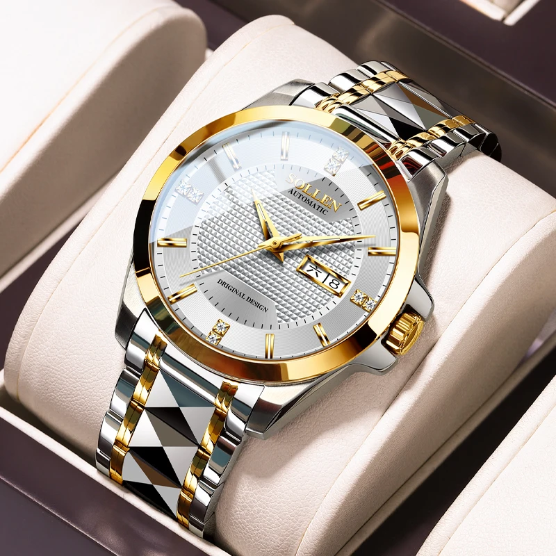 SOLLEN watch men's fully automatic mechanical watch waterproof night light watch as a Valentine's Day gift for boyfriend