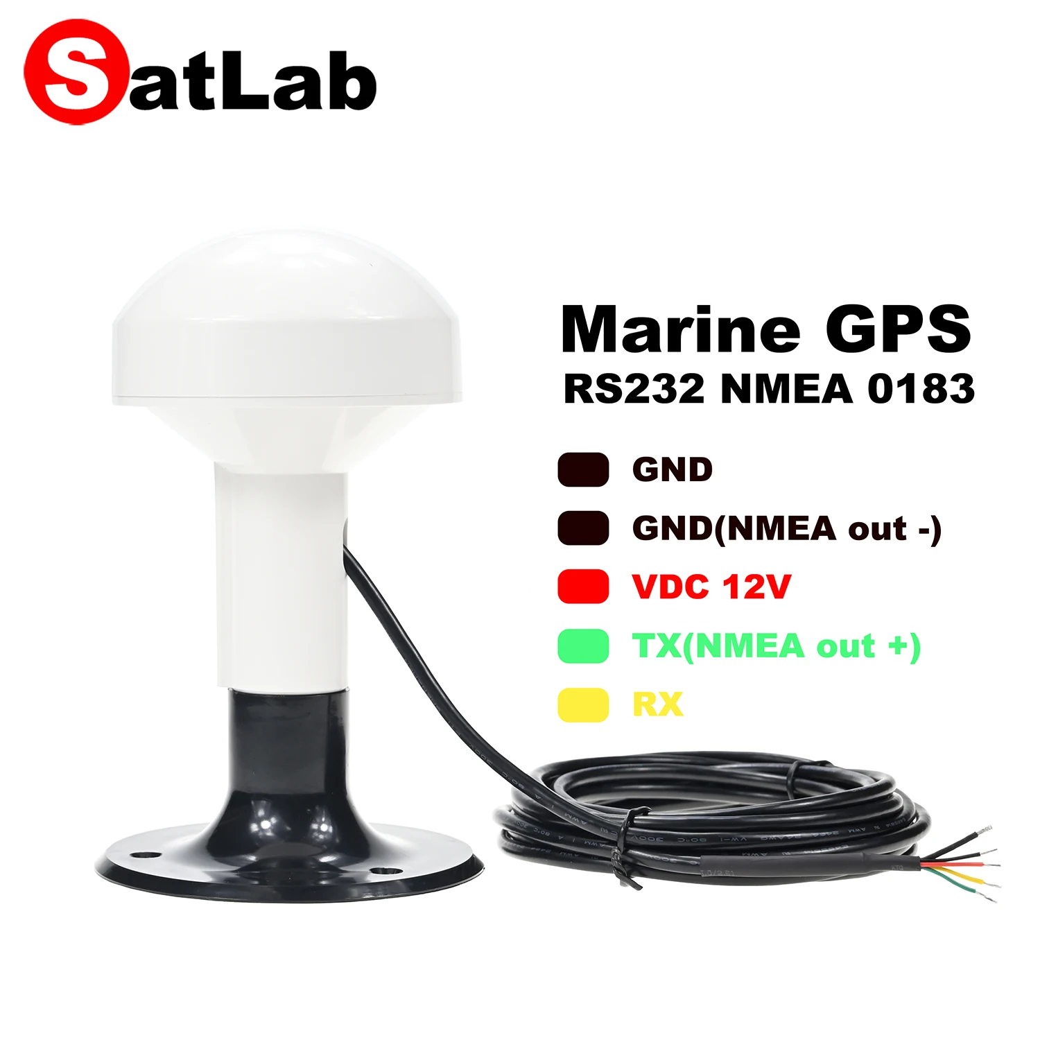 

12V Marine GPS Antenna Receiver NMEA0183 Compatible Lowrance Raymarine Garmin GPS17 NMEA 0183 Antenna 4800 baud