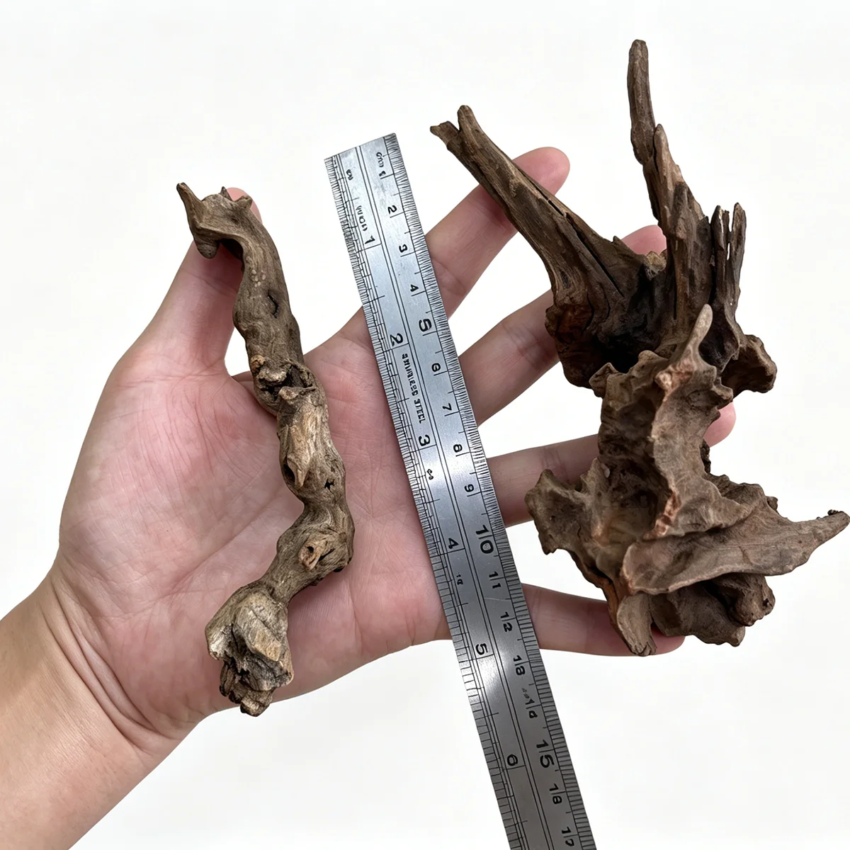 10-15 cm natürliches Treibholz-Aquarium-Dekor – hochwertige Holz-Aquarium-Ornament, authentische Holzlandschaft für Wasserumgebungen – Detail 2