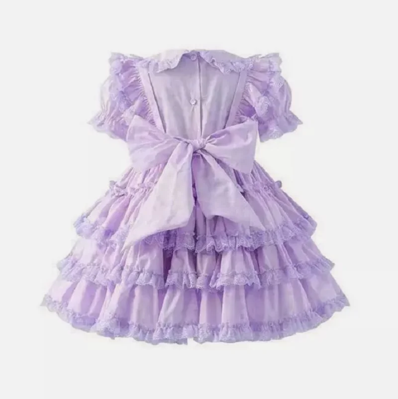 Hot selling 2024 baby girl mini dress cosplay maid dress customization