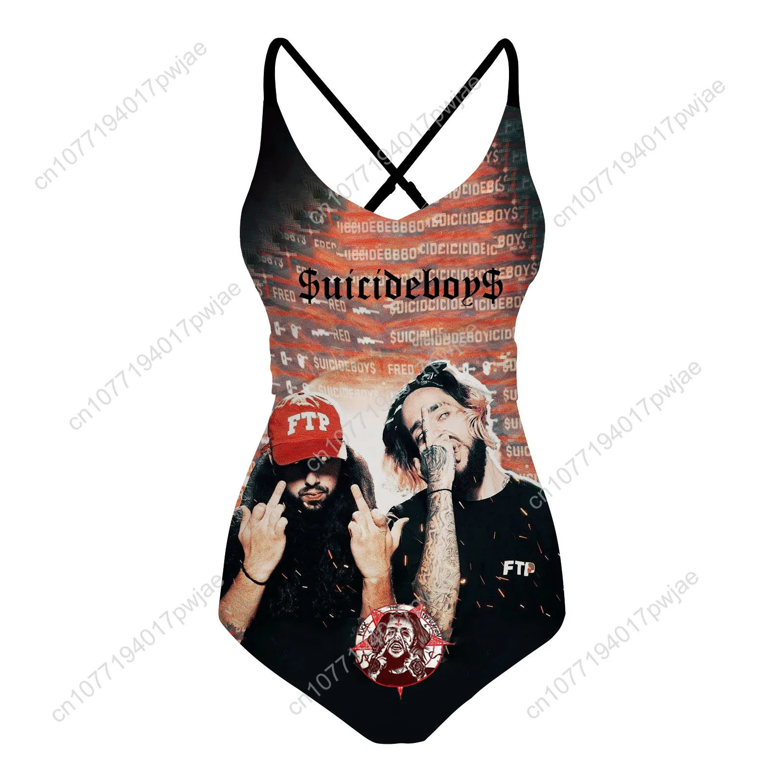 Suicideboys Hip hop Singer Swimsuit Women Sling Swimsuits Sexy Swimwear Pool Beach Bikini Summer Holiday Customize Bathing Suits