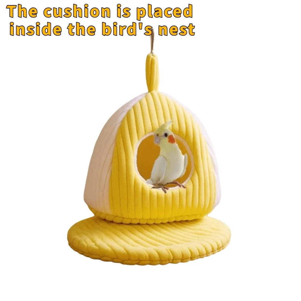 Nido de loro cálido y grueso para hábitat de pájaros, hamaca colgante con forro polar suave, cómoda cama para pájaros lavable para jaula de pájaros