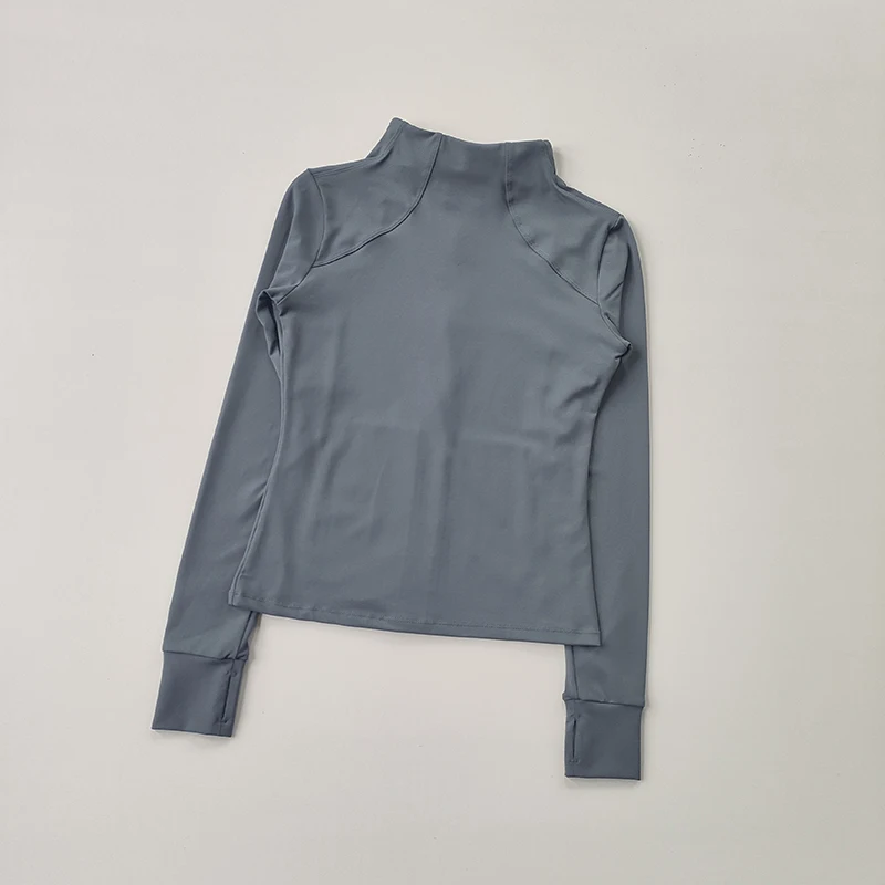 Sportjacke für Damen, schmal geschnitten, professionelle, schnell trocknende Kleidung, schmales, langärmeliges Pratiyog-Shirt, Crop-Top, Sportbekleidung – Detail 5