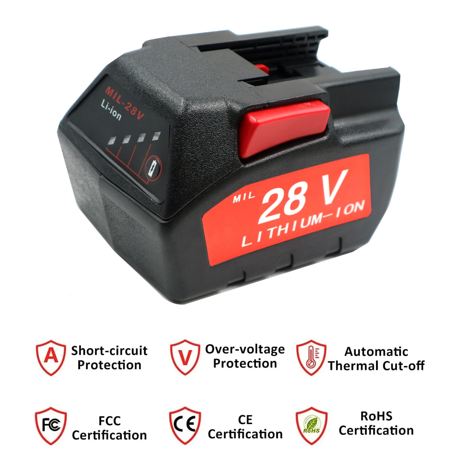 DXT New  Replacement Battery  For Milwaukee M28  M28BX 48-11-2830 0730-20 4932352523 V28CS HD28PD HD28  6.0mAh