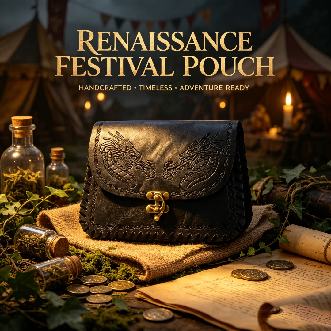 Vintage Double Dragon Embossed Faux Leather Belt Pouch, Medieval Renaissance  Bag, LARP Fantasy Cosplay Costume Costume Prop