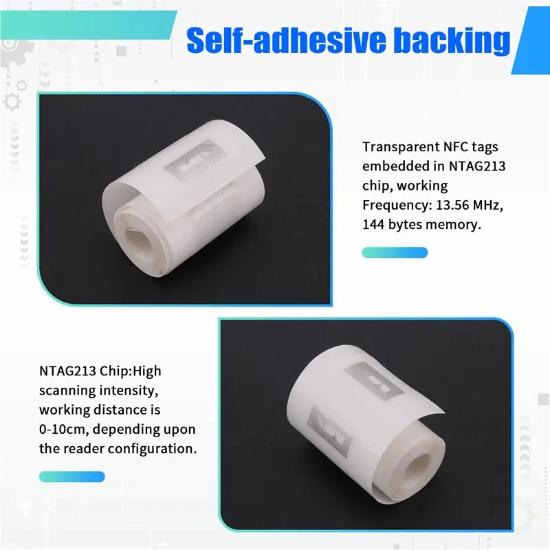100 قطعة علامات NFC ملصق مع شريحة NTAG213 ملصقات NFC فارغة ملصقات لاصقة علامات RFID قابلة لإعادة الكتابة ذاكرة 144 بايت سهلة الاستخدام-