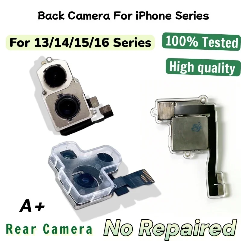 Rear Camera For iPhone 13 14 15 16 Pro Max Back Camera Main Lens Flex Cable Camera Module For 14 15 16 Plus 13 Mini Replacement