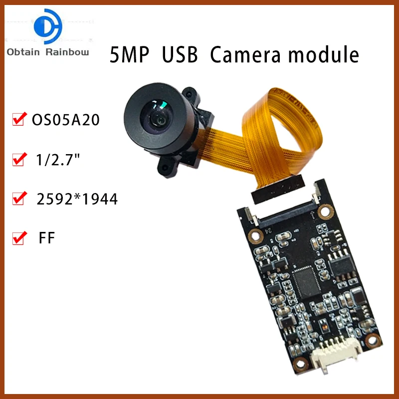 5MP 2592*1944 OS05A20 Camera Module USB Webcam Fixed Focus  Facial Recognition UVC Compatible Plug And PlayModule