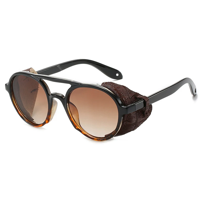 Retro Steampunk Sunglasses Men Women Vintage Round Punk Sun Glasses Male Classic Male Summer Driving Shades image 4