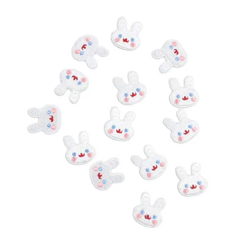 10pcs Iron On Rabbit Patches Cartoon Animal Badge For Baby Kids Clothes DIY Embroidery Shirts Patch Sewing Clothing Appliques