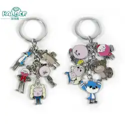 HALDER Regular Show Anime Cartoon 5 Enamel Pendant Alloy Metal Keychain Keyring  Backpack Accessories Gift