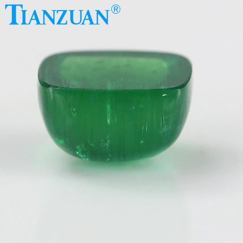 8x8mm Lab-grown Hydrothermal Emerald Cushion Cabochon Cut Including Minor Cracks Inclusions  Loose Gemstone Beads