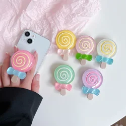 Korean Cute Lollipop Phone Grip Ring Holder Stand for IPhone 16 15 14 Huawei Xiaomi Cute Rainbow Candy Phone Bracket Accessories