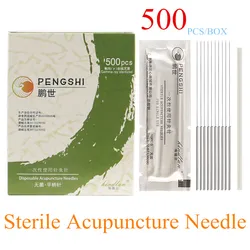 500 Disposable Acupuncture Needle Aseptic Small Tip Sharp Packaging 50*10pcs Korea Flat Handle With Plastic Tube