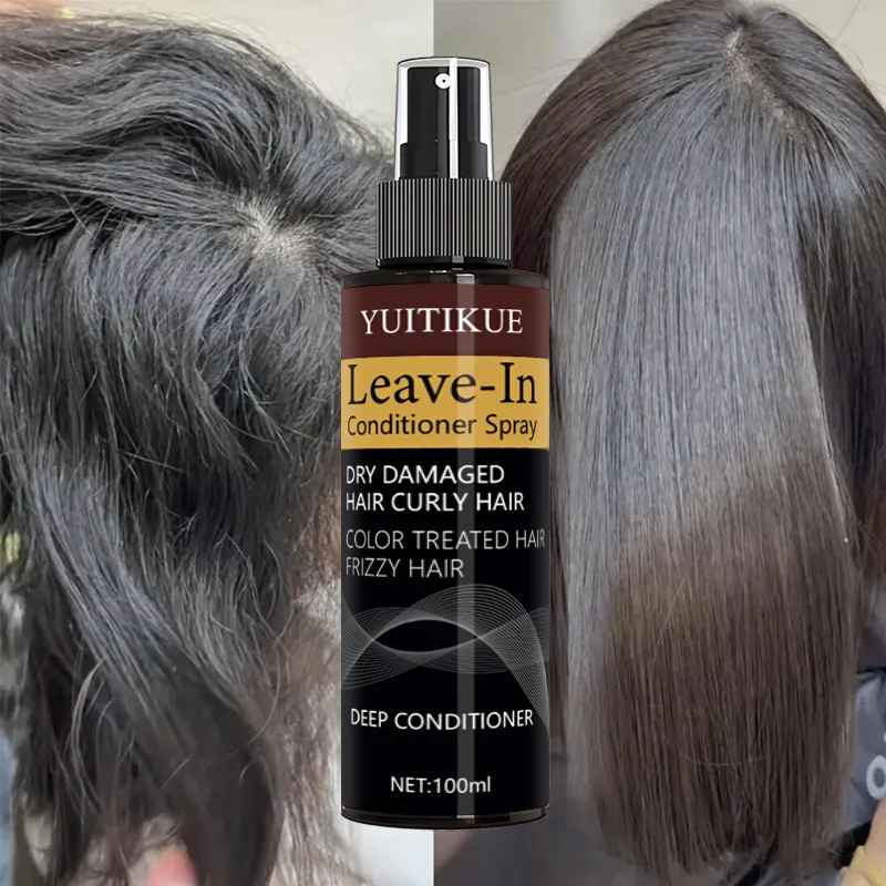 

Несмываемый спрей для ухода за волосами для сухих, поврежденных волос, вьющихся волос и вьющихся окрашенных волос, глубокого кондиционирования.