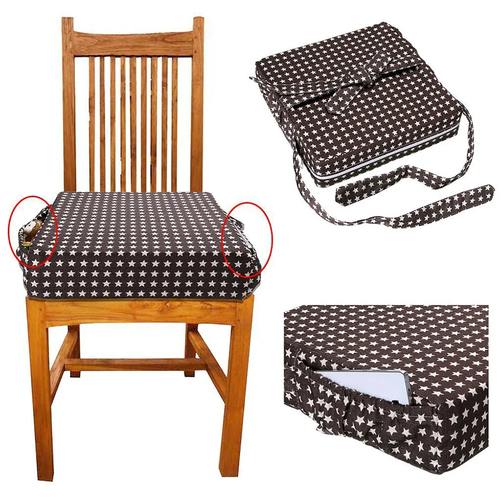 

Blue Increased Seat Cushion Durable Baby Infant Chair Heightening Pad Adjustable Straps Dining Cushion Kids Dining Chair Pad