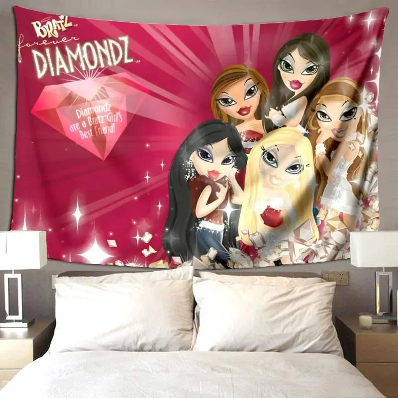 

Bratz Cartoon 3D Printed Girls Blanket,Flannel Soft Throw Blanket for Home Bedroom Bed Sofa Picnic Office Hiking Cover Kids Gift