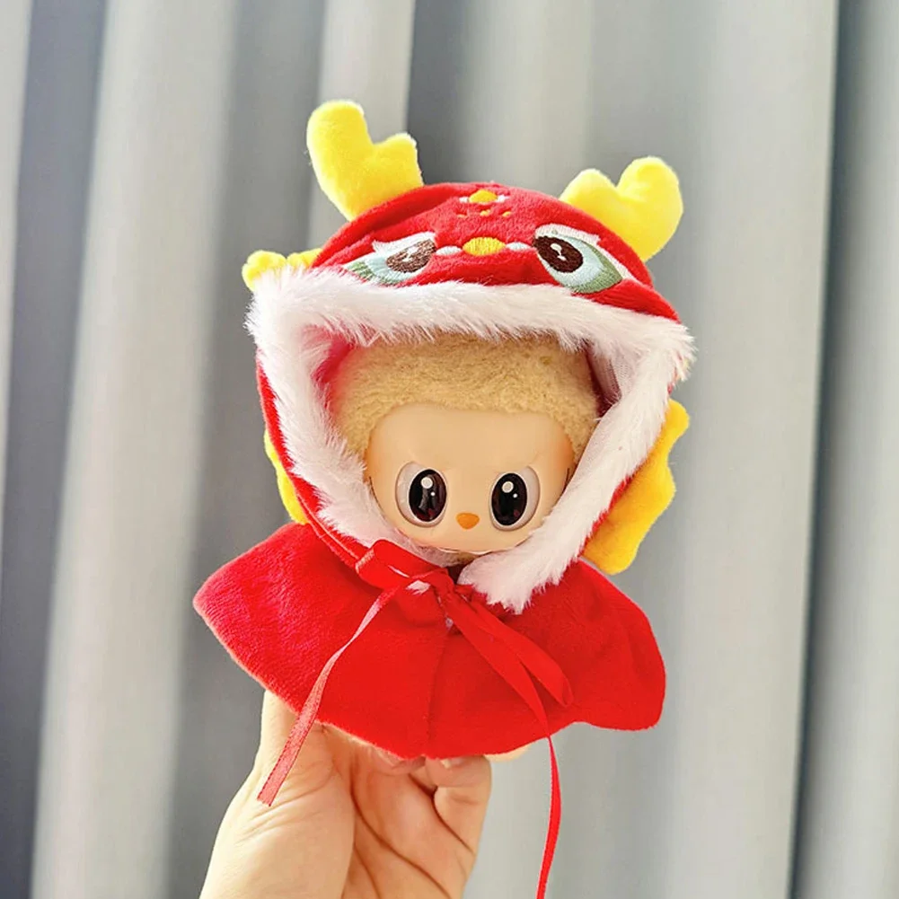 Mini ropa de muñeca de peluche de 15-17cm, accesorios para Corea, Kpop Exo Labubu Idol V1 V2, capa de león, regalo de ropa de Nochevieja