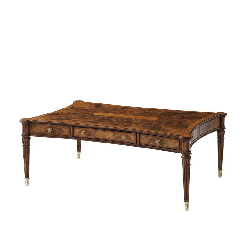 

special-shaped mahogany, living room coffee table, European court carved square, coffee table villa furniture