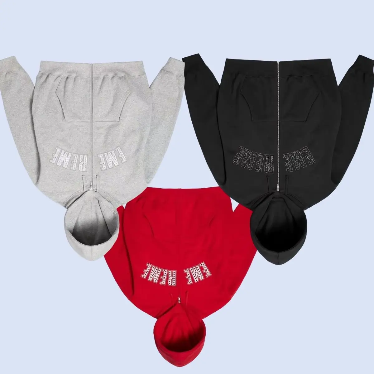 

EME Letters Hot Diamond Толстовка на молнии большого размера из 100% хлопка для мужчин и женщин 2025 Зима Американский уличный хип-хоп Harajuku Повседневный топ