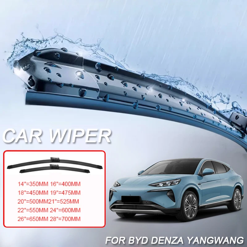 2PCS For BYD DENZA D9 N7 Z9 Z9GT FCB LEOPARD 5 8 B5 B8 YANGWANG U7 U8 U9 2023-2026 Car Blade Windshield Wiper Cleaning Rubber