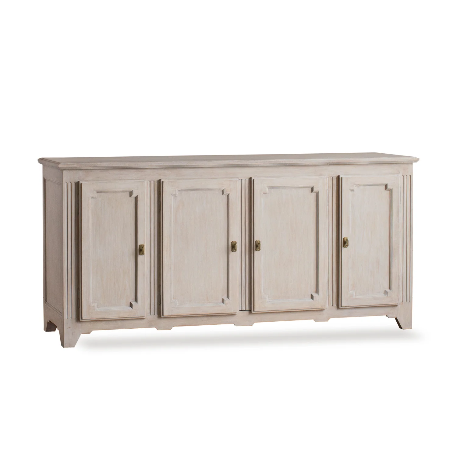 ^Antique-Style Solid Wood Four-Door Storage Side Cabinet Customizable Modern Design for Home Use in Living Room or Dining Room