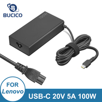 Laptop Charger 100W 20V 5A USB Type-C PD Power Adapter for Lenovo Thinkbook 13x s 14 16 17 Plus Pro16 YOGA Y9000 ThinkPad X380