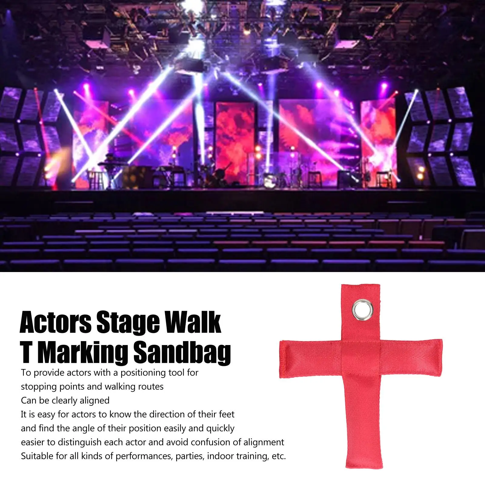 Stage Walk T Shape Sandbag Marking System for Actors - Yardage Positioning Marker for Performance