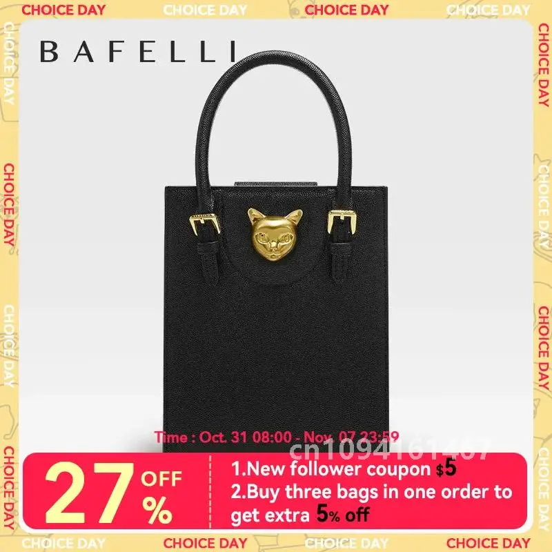 BAFELLI 2024 NEW WOMEN'S HANDBAG CAT LUXURY BRAND DESIGNER ORIGINAL STYLE TRENDING SHOULDER CASUAL BAGS MINI TOTE CROSSBODY