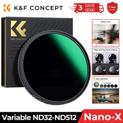 K&F Concept ND32-ND512 Variable ND Filter 52mm 58mm 62mm 67mm 72mm 77mm 82mm NO X Spot Fade Neutral Densityr Filter For Lens