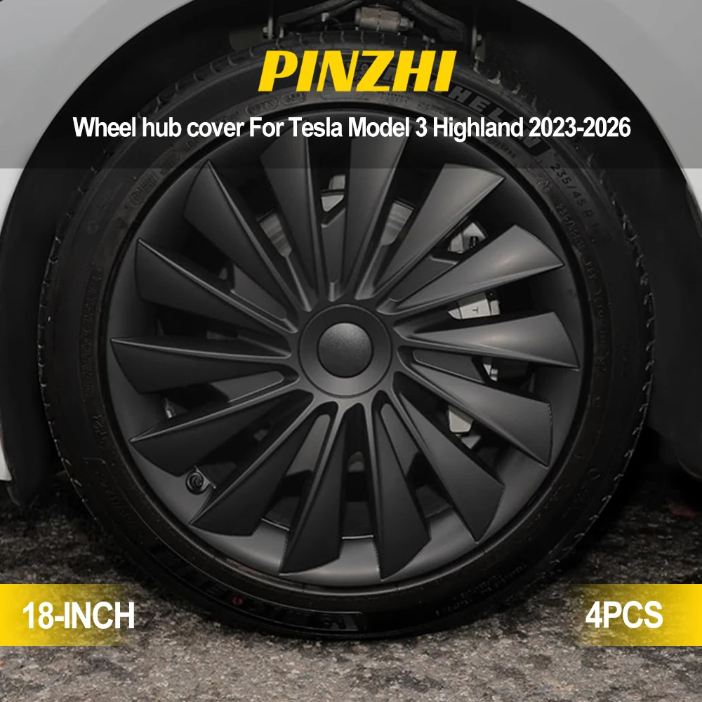 4 copricerchi dal design esclusivo per Tesla Model 3 Highland Performance 2023 2024 2025 2026, coprimozzi da 18 pollici, stile turbina, accessori di ricambio