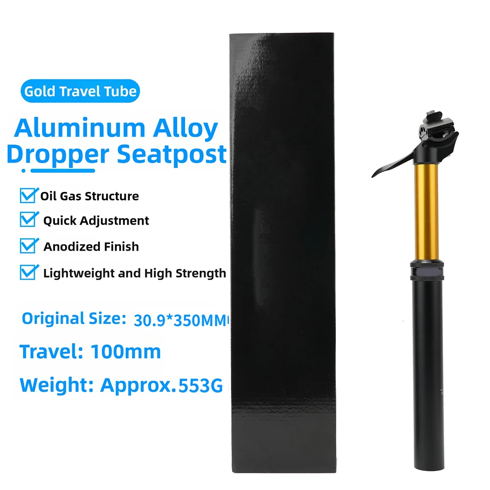 

Aluminum Alloy Bike Dropper Seatpost Hydraulic Shock Absorber Hand Operated 30 9 31 6mm 100mm 125mm Travel for MTB