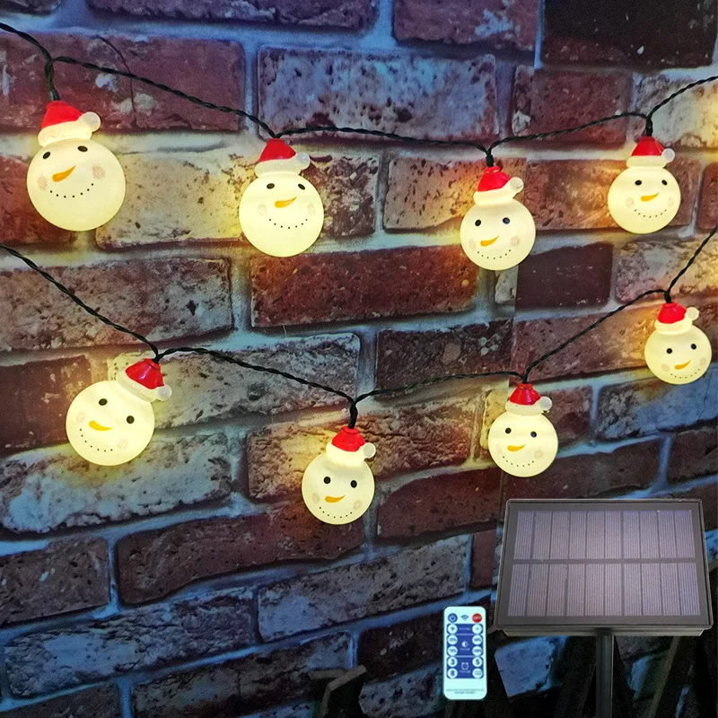 

2023 Christmas Decorations Solar String Lights Courtyard Snowman Led Lights Waterproof Powered Patio Light For Garden Party 135