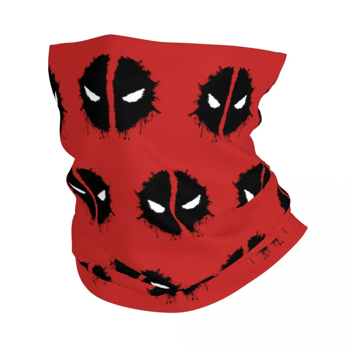 Custom Deadpool Cartoon Face Winter Headband Neck Warmer Women Men Hiking Hunting Tube Scarf Animation Comic Face Bandana Gaiter