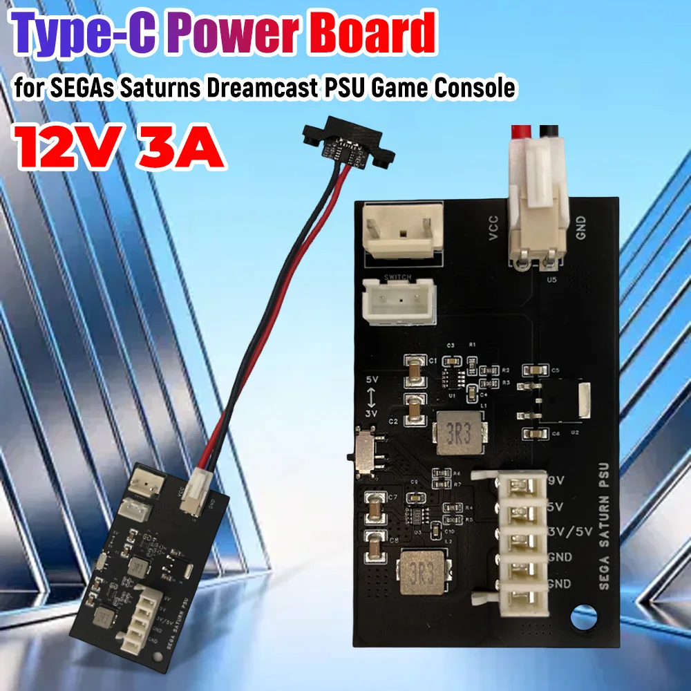 

Блок питания для игровой консоли Sega Saturn Dreamcast, модуль с интерфейсом Type-C, Plug-and-Play, игровые аксессуары