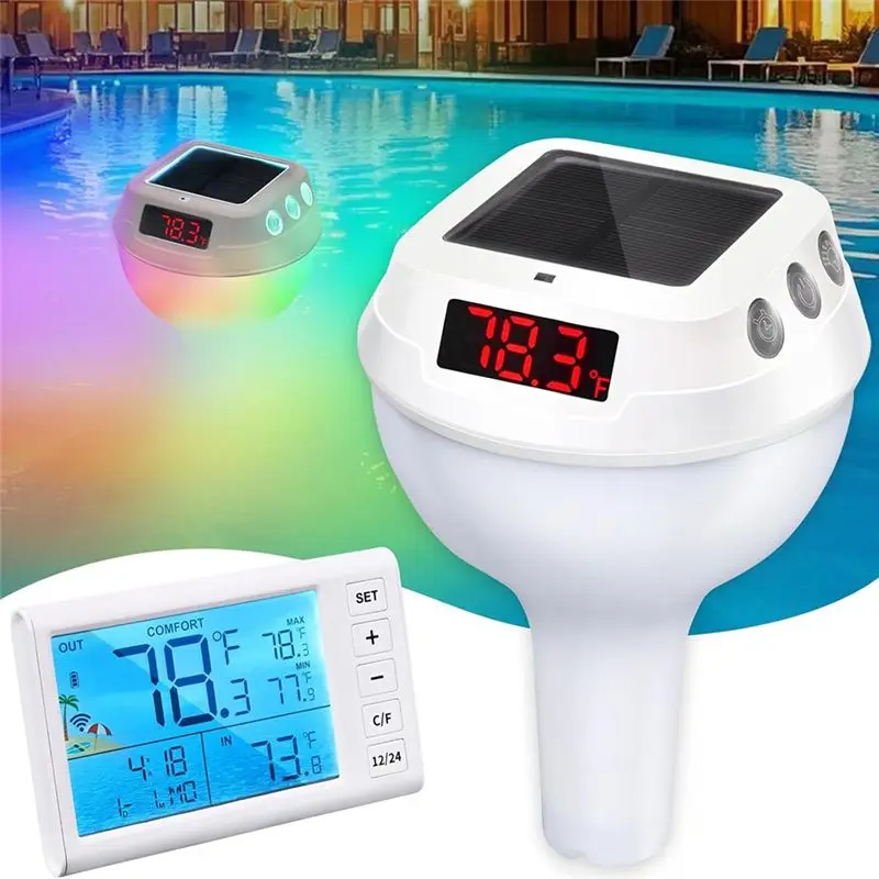 ABMH-Pool Thermometer Floating Pool Thermometer Floating Easy Read Digital Pool Thermometer