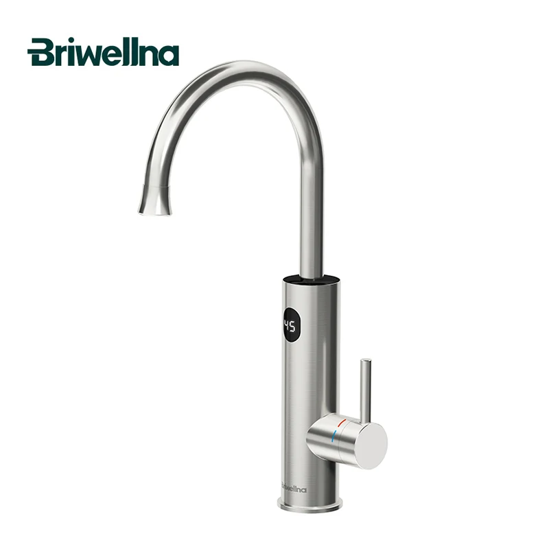 Briwellna Instant Hot Water Verwarmingskraan 220V Elektrische Kraan Met Universele Adapter Tuit RVS Verwarmingskraan