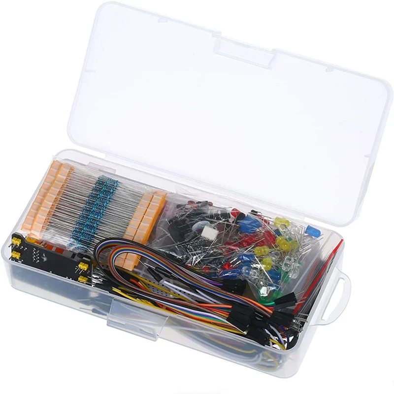 830Tie‑Points Solderless Breadboard Kit, Beginner DIY Electronic Set Includes 3386P Trimpot Potentiometer Compatible with UNO R3