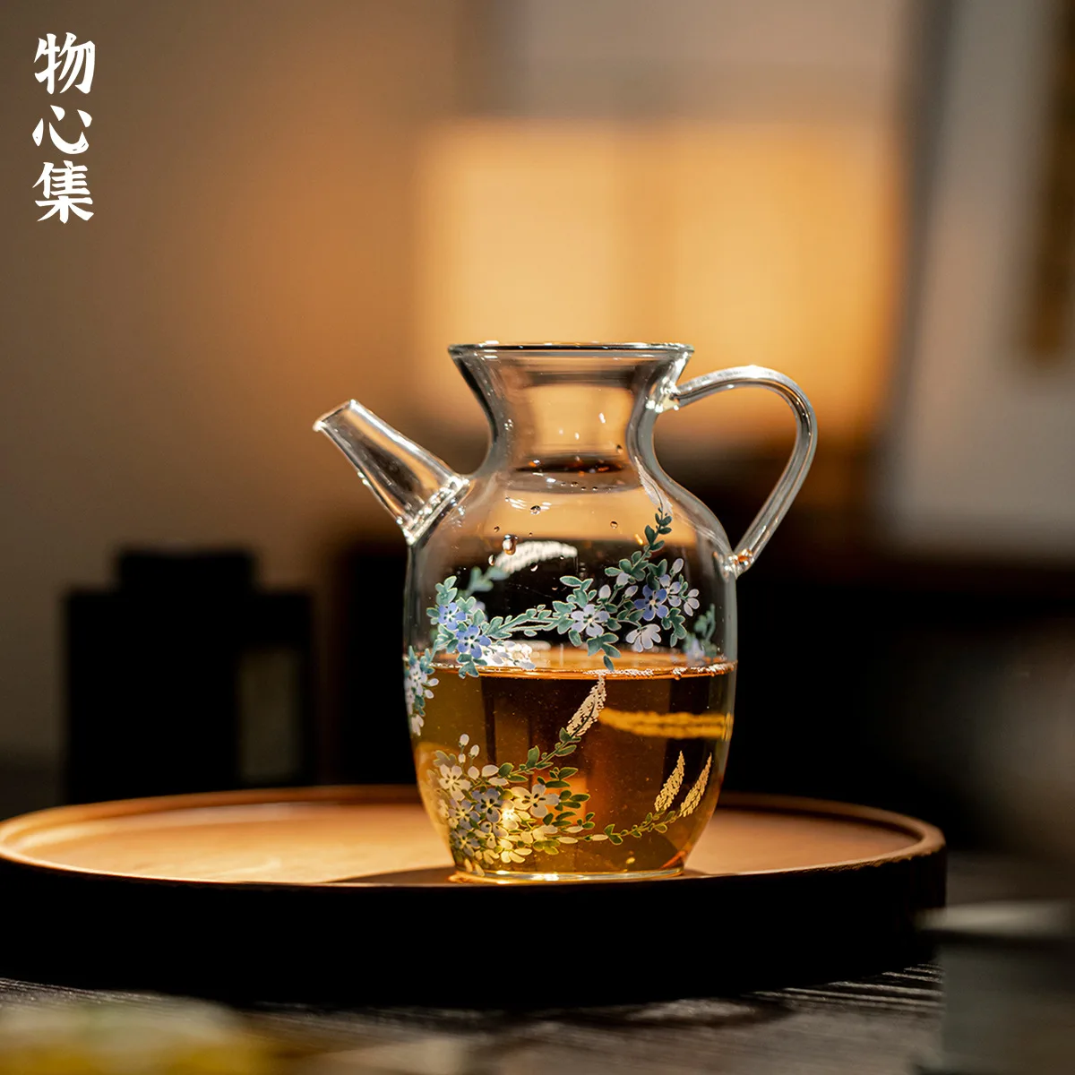 Tetera portátil HYS, juego de té doméstico de vidrio de borosilicato de alta resistencia, tetera floral para infusiones frías, con filtro para preparar té verde.