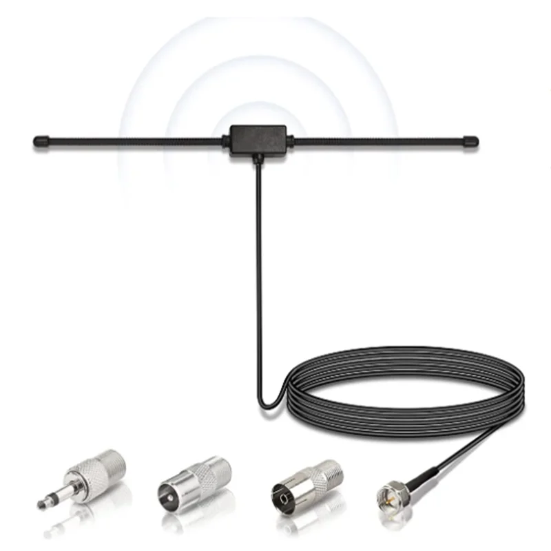 FM Rádio Dipolo Antena para Home Theater, Receptor Estéreo, Sistema de Música, Áudio e Vídeo