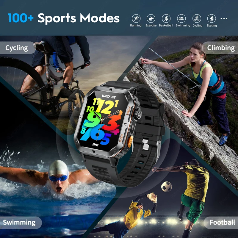 2025 New Smart Watch Men 1000mAh Ultra Large Battery 3ATM Professional Waterproof 2.01" HD Display Outdoor Sports Smartwatch Men - Image 5