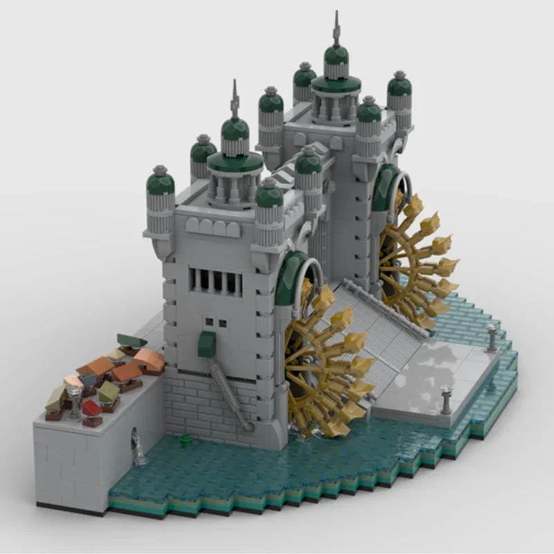 Medieval Street View Model Moc Building Bricks Clock Punk Style Arch Technology Blocks Gifts Christmas Toys DIY Sets Assembly