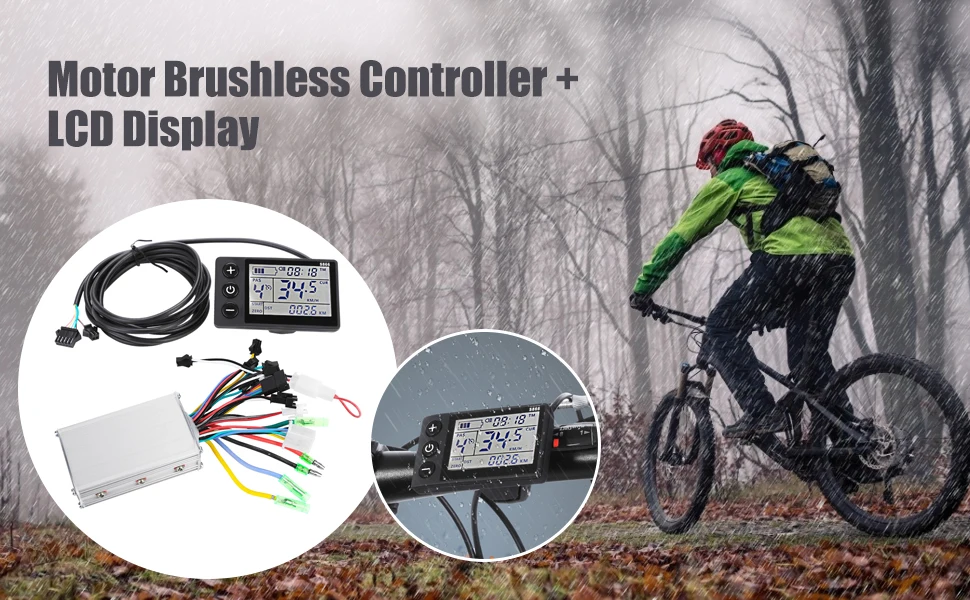 Controller bici elettrica 24V/36V/48V 250W/350W Kit Controller Brushless con pannello Display LCD