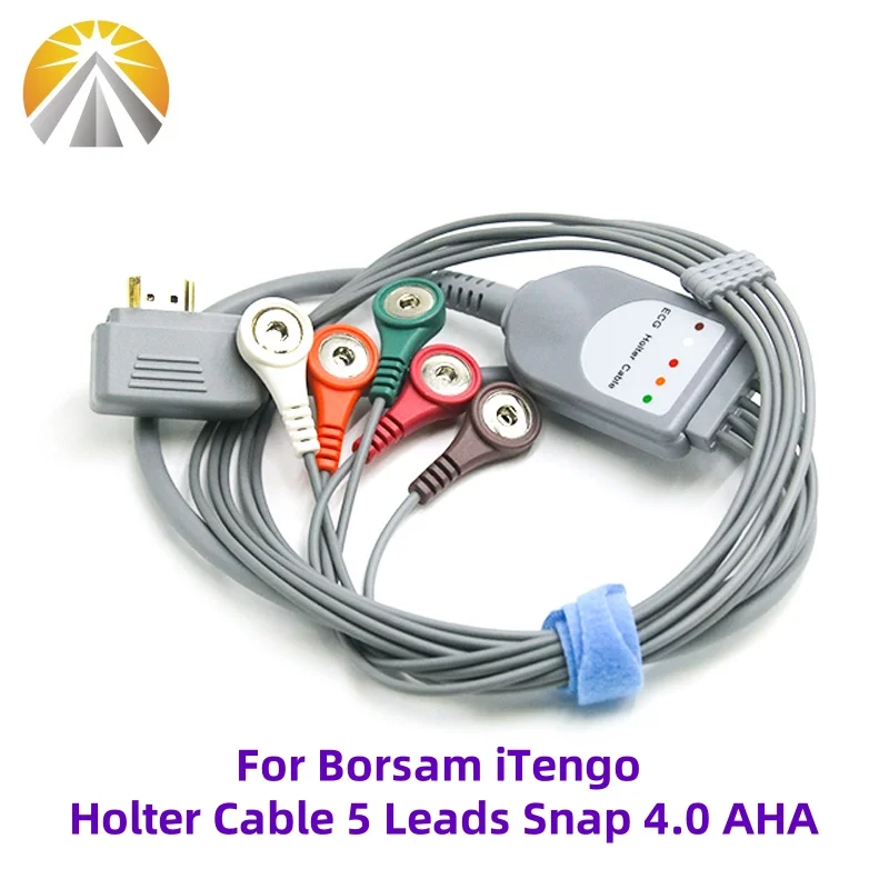ECG Cable 5 Leads HDMI Plug Compatible for Borsam iTengo ECG Holter Recorder Cables With 5 Leadwires Snap 4.0 AHA - Image 5