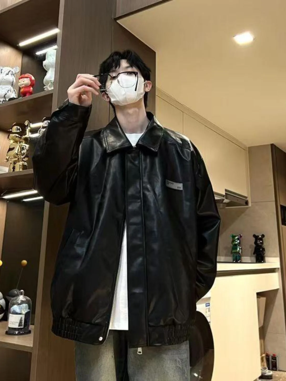 

Весенняя новинка: Куртка-ветровка из искусственной кожи в стиле хип-хоп, однотонная, для мужчин и женщин, в стиле ретро, американский мотоциклетный стиль