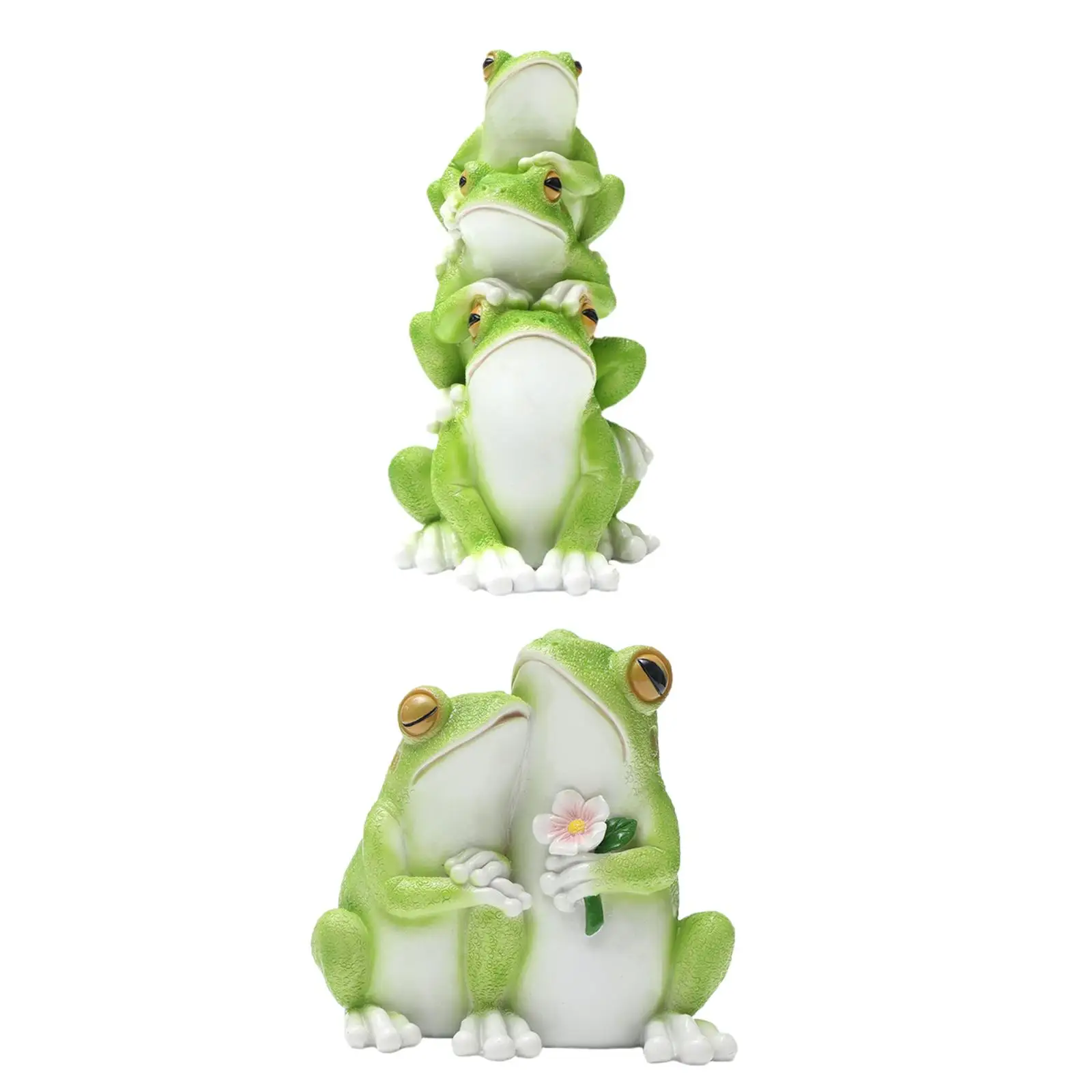 Frog Statue Animal Sculpture Resin Modern Tabletop Ornament Decorative Figurine for Shelf Office Entrance Yard Birthday Gift