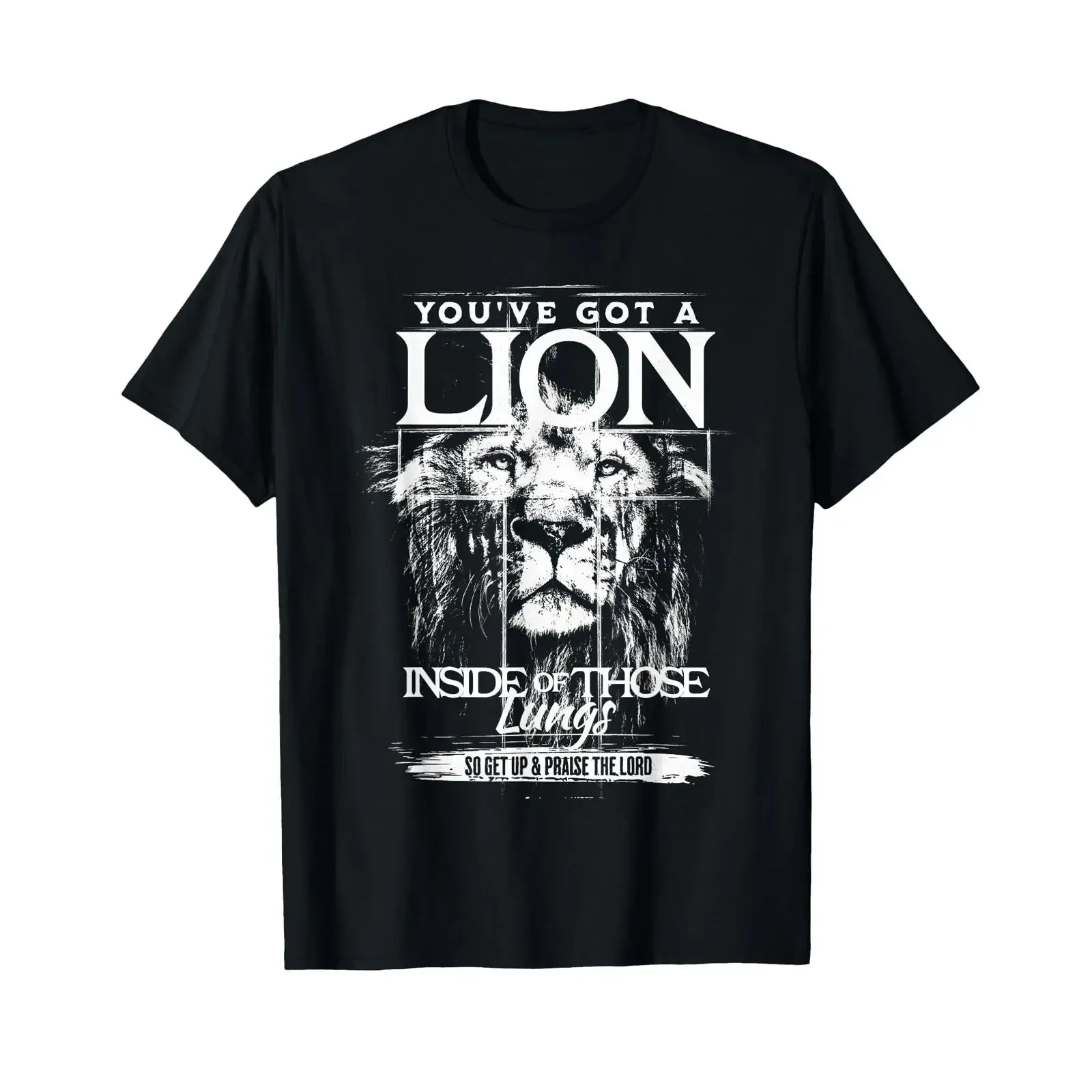 You've Got a Lion Inside of Those Lungs Praise The Lord T Shirt vintage Washed Casual Soft Stretched homme Versatile fashion