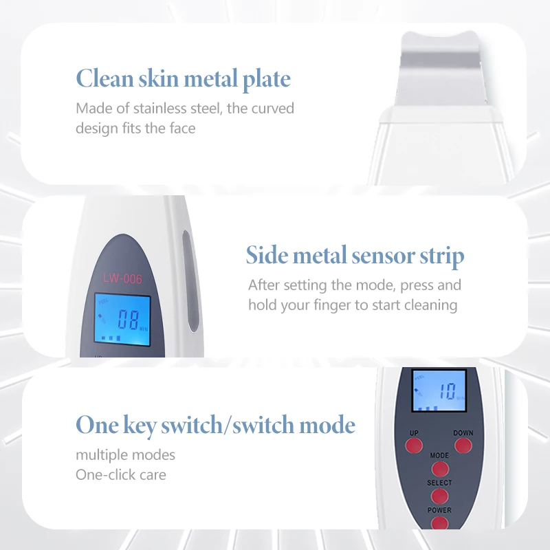 آلة التنظيف العميق للبشرة بالموجات فوق الصوتية لإزالة حب الشباب وتدليك الوجه والكيراتين ورفع الرؤوس السوداء جهاز التجميل #6