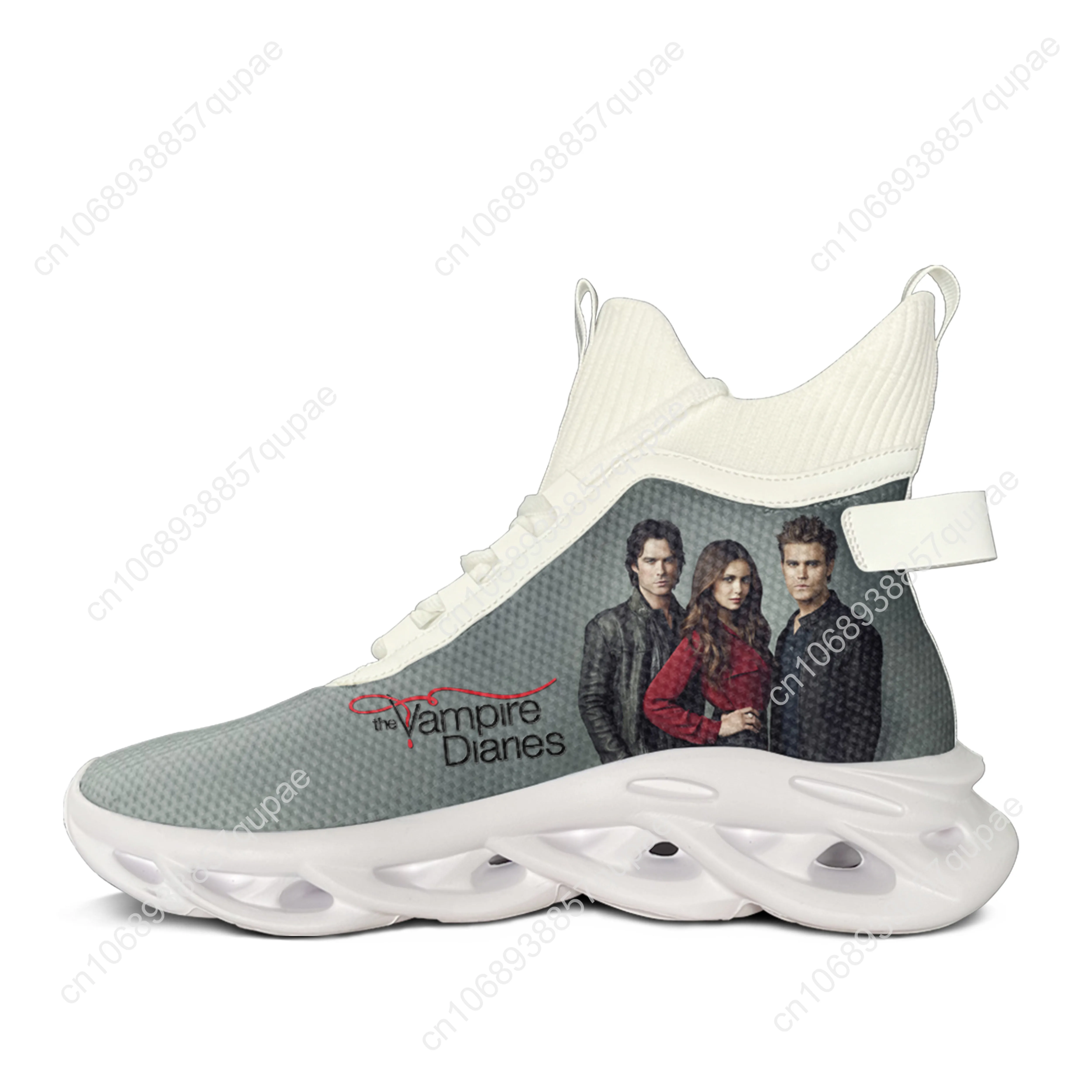 The Vampire Diaries Top Flats Sneakers Damon Salvatore Men Women Sports Running Shoes Sneaker Lace Up Mesh Footwear Custom Shoe