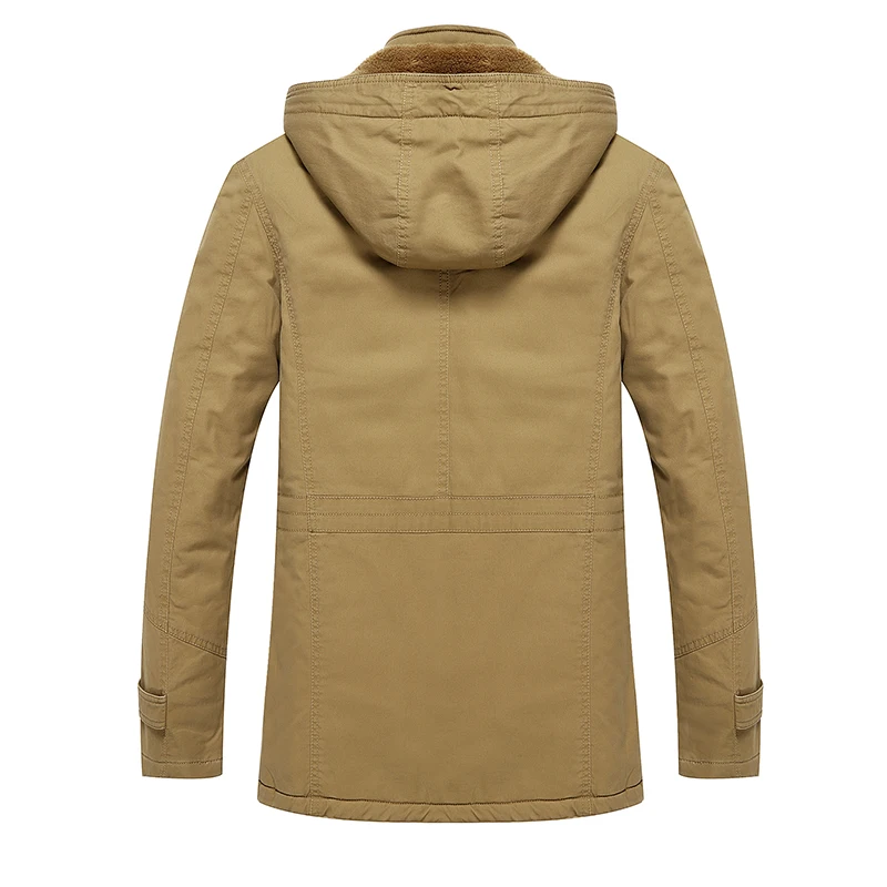 Herbst Winter Männer Baumwolle Jacke lässig Mode Geschäft britischen Trenchcoat warmen Fleece Trend vielseitige männliche Kapuze Top Kleidung